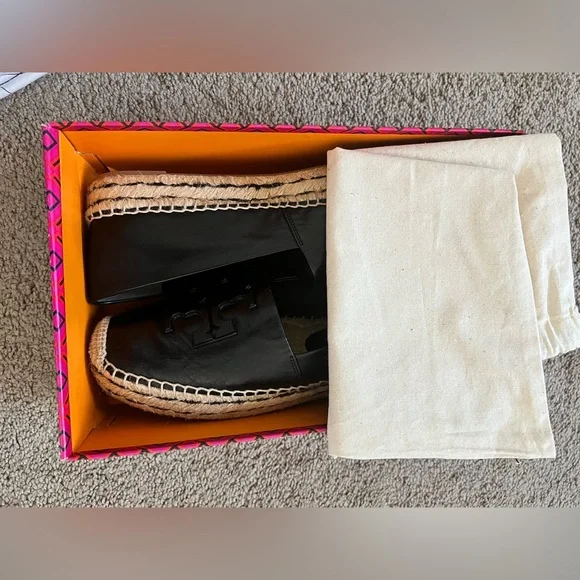Tory Burch Black Leather Espadrilles - Picture 6 of 6